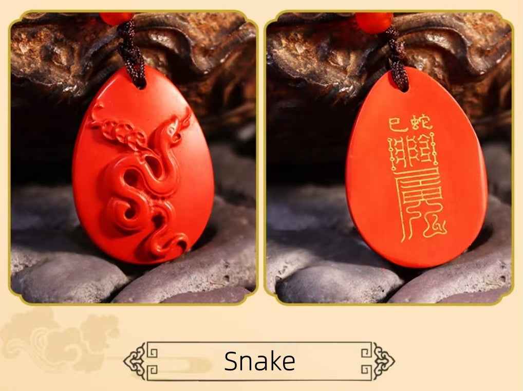 12 Chinese Zodiac Cinnabar Pendants – Personalized Protection & Cultural Elegance